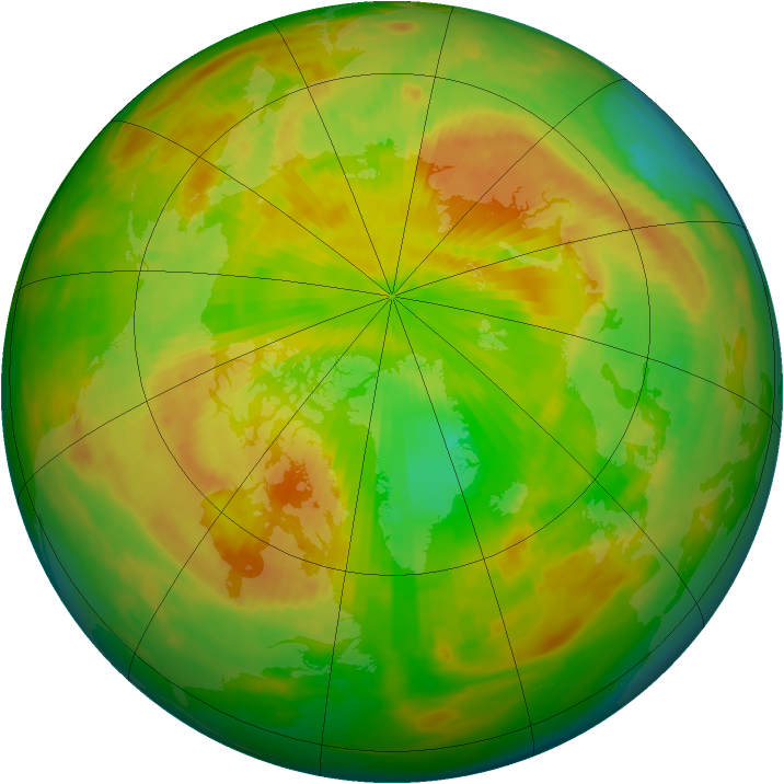 Arctic ozone map for 14 May 1990